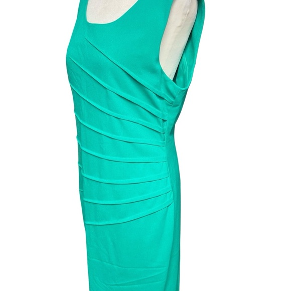 Calvin Klein Women's Sleeveless Sheath Dress Size 10 Kelly Green Starburst Side - Picture 8 of 14
